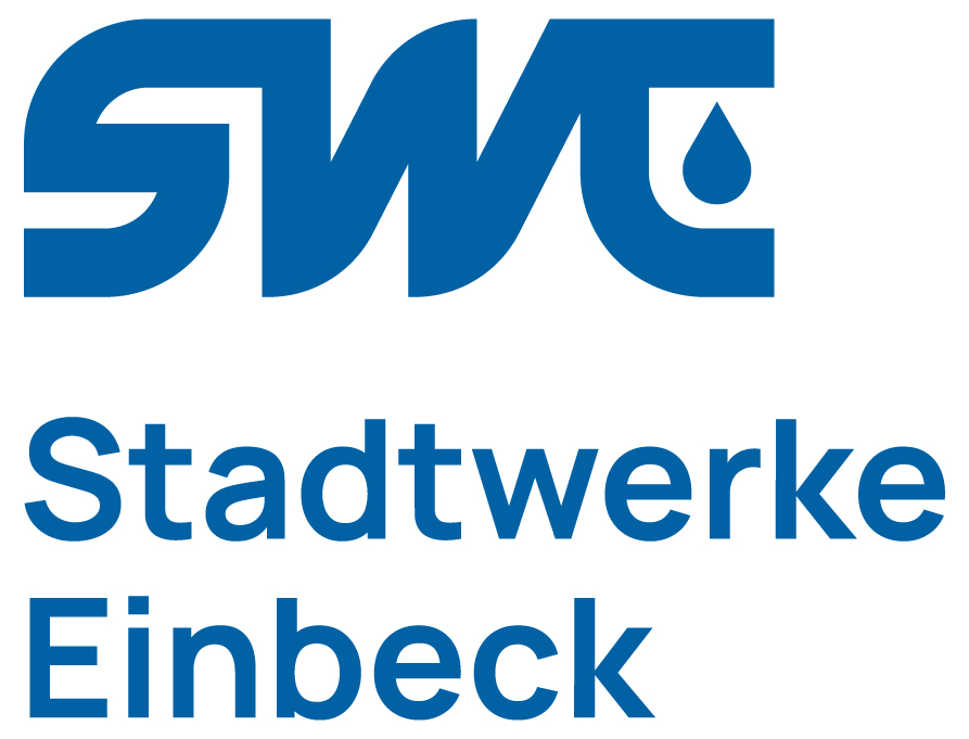 Blauer Schriftzug SWE Stadtwerke Einbeck